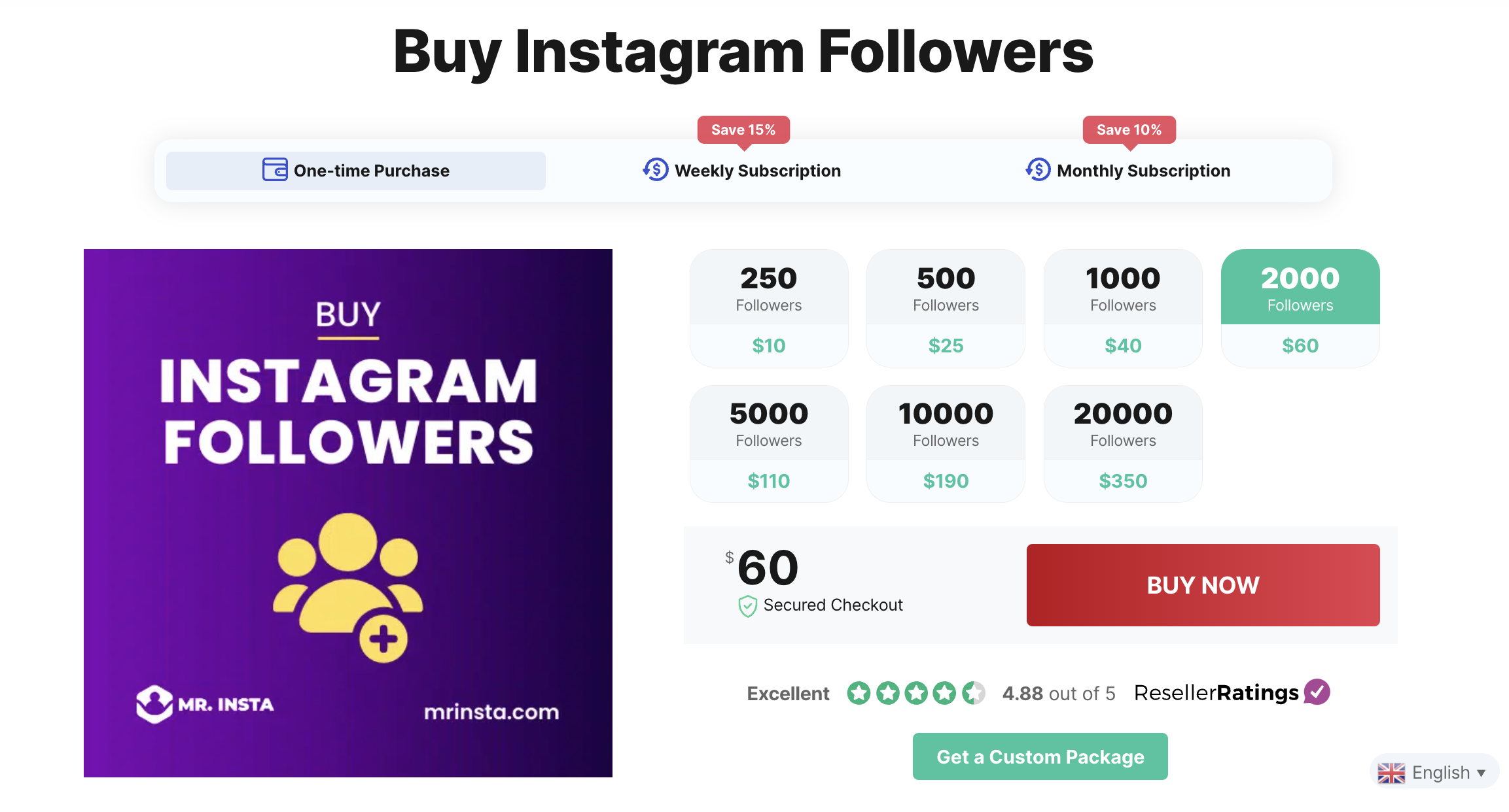 mr. insta pricing